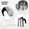 thumbnail image 3 of Moka Pot Stainless Steel, Stovetop Espresso Maker Stainless Steel, Stainless Steel Espresso Maker Stove Top, 20.3 fl oz / 600 ml Moka Pot for Induction Stove, 3 of 5