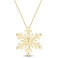 thumbnail image 4 of AFFY Natural Diamond Accent Snowflake Pendant Necklace In 14K Yellow Gold Over Sterling Silver, 4 of 7