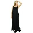 thumbnail image 3 of Bimba Women's Solid Spaghetti Strap Maxi Dress for Summer Beach Wear Sundress, 3 of 9