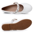 thumbnail image 3 of Blikcon Girls Mary Jane Ballerina Flat Shoes Low Heel Princess Flower Wedding Party Dress Shoes for Kids(Color : White, Size : 3 Little Kid), 3 of 8