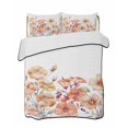 thumbnail image 2 of Quilts Twin XL Size, Orange Spring Floral Soft Comforter Bedding Set for Bed, Summer Botanical Watercolor Flower Lightweight Quilted Bedspread with Pillow Cover(2 Pieces) for All Season, 68x98 Inch, 2 of 6