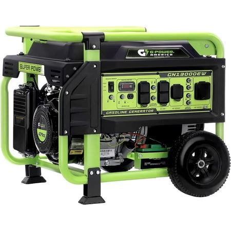 

Green-Power America 13000 Watt Dual Fuel Portable Generator Gas or Propane Powered Electrical/Recoil Start Equipped with CO-Seizer CO Protection System 49 State Approved