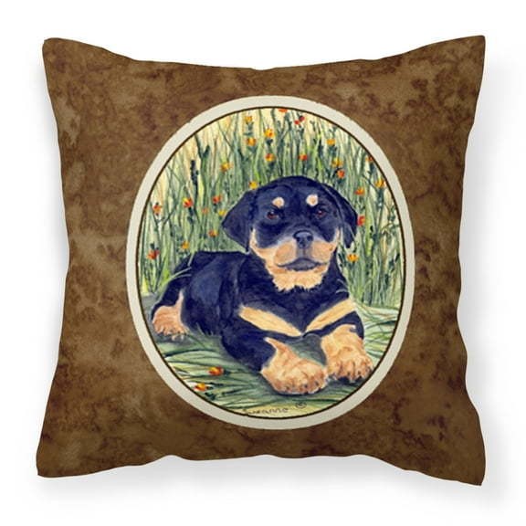 Carolines Treasures SS8107PW1414 Rottweiler Fabric Decorative Pillow, 14Hx14W, multicolor