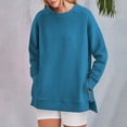 thumbnail image 2 of Bovemsi Womens Sweatshirts Women's Oversized Crewneck Long Sleeve Pullover Shirts Side Zipper 2025 Fall Clothes Winter Fashion Clothes, 2 of 7