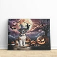 thumbnail image 3 of Spooky Halloween Night Witch Saint Bernard Glowing Pumpkins Horizontal Matte Canvas Poster St Dog Lover Wall Art Home Decor - 12015, 3 of 5