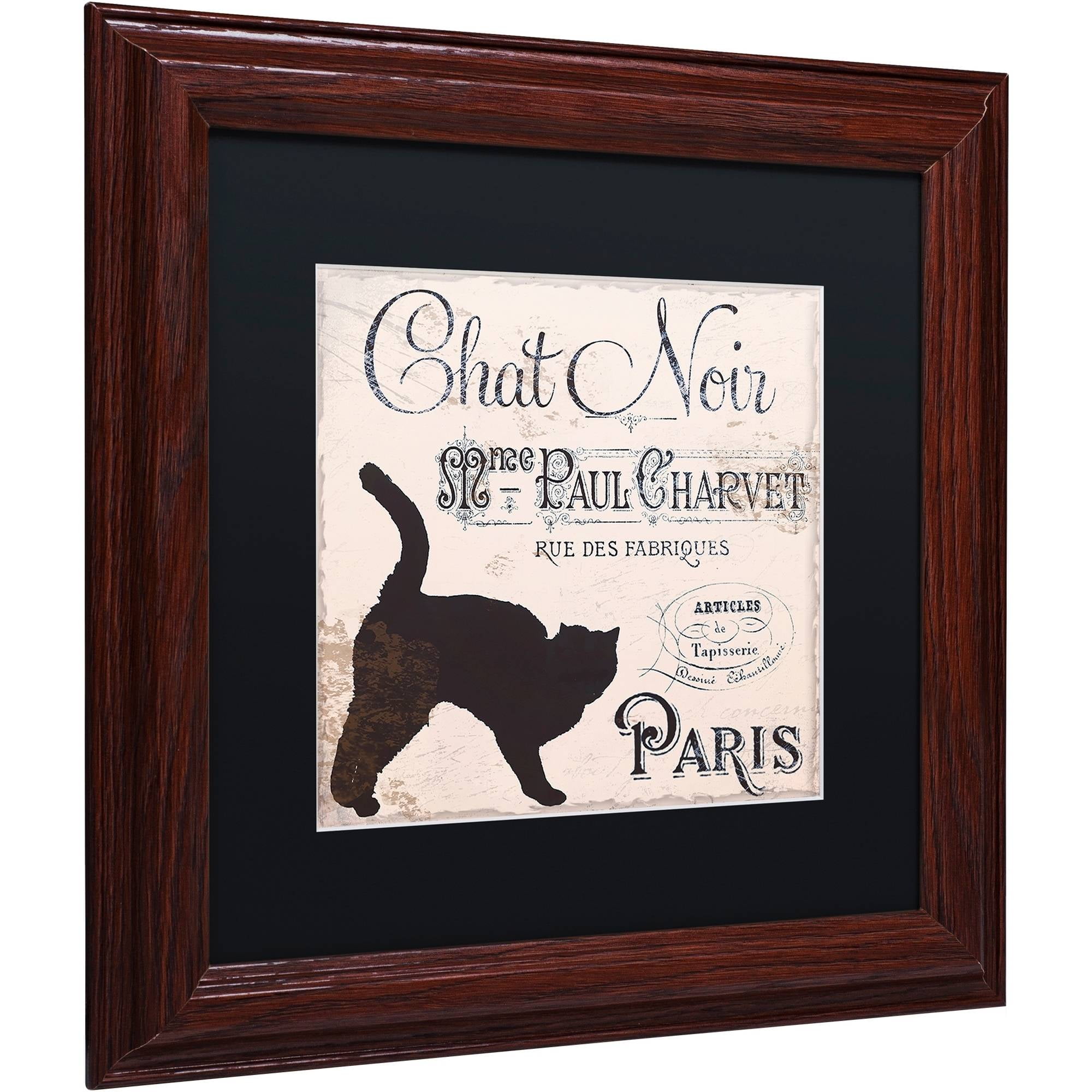 Trademark Fine Art "Les Chats II" Canvas Art by Color Bakery Black Matte, Wood Frame