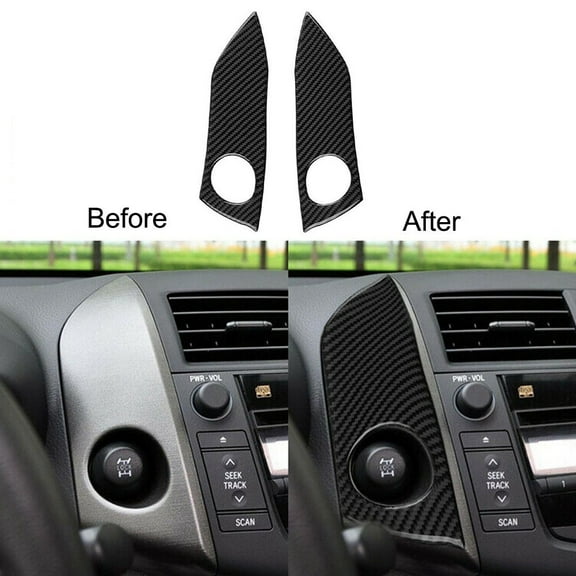 2x For Toyota RAV4 2006-2012 Carbon Fiber Central Console Side Panel Cover Trim