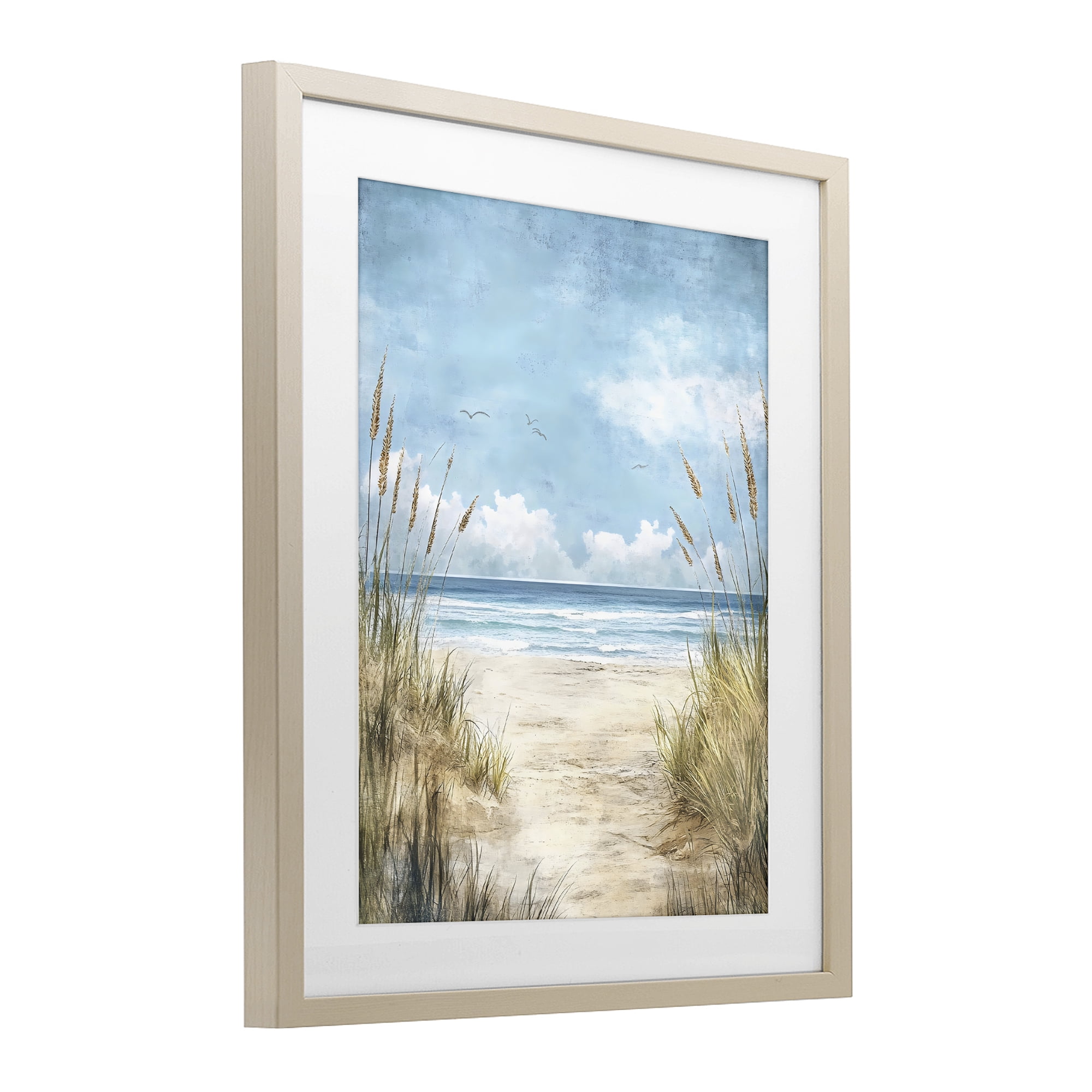 Stupell Industries Free Seagulls over Beach Dunes Birch Framed Print Under Glass, design by Creative Studio