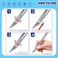 thumbnail image 5 of RUseeN 10 Pack Exacto Knife Set, Stainless Steel Craft Knife Kit for Pumpkin Carving, DIY, Art, Cutting, Stencil, Silver, 5 of 7