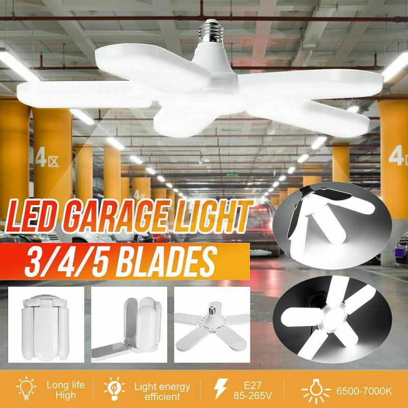 Verhogen keuken Kruipen LED Garage Lights, Deformable Lamp with Adjustable Panel, Garage Light for  Warehouse, Workshop, Basement, Gym, Kitchen(4 Blades/60W) - Walmart.com
