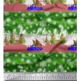 thumbnail image 3 of Soimoi Green Poly Georgette Fabric Car & Pine Tree Nature Print Fabric by the Yard 52 Inch Wide, 3 of 3
