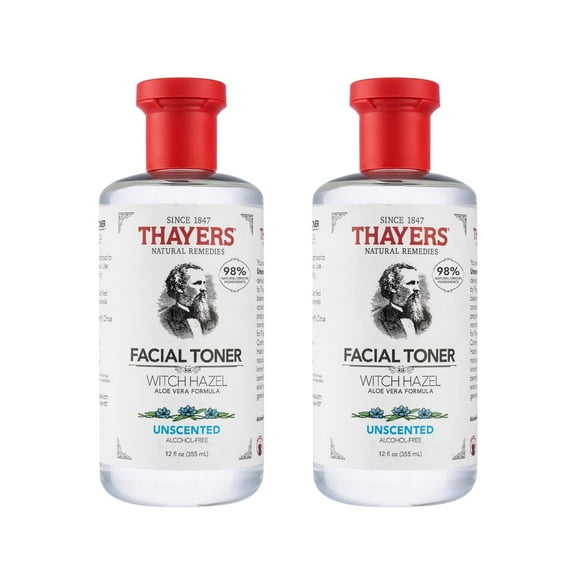 Tónico facial THAYERS, sin alcohol, hamamelis y aloe vera, 360 ml x 2
