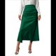thumbnail image 3 of Falda de Satén de Seda con Cintura Alta y Cremallera para Mujer. Verde M, 3 of 7