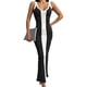 thumbnail image 1 of Txlixc Vestido largo de punto femenino bodycon, vestido midi de cuello V sin mangas Txlixc moda, 1 of 7