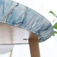 thumbnail image 6 of White Blue Marble Tablecloth with Elastic Edge, Round Table Cloth Washable Reusable Table Cover for Kitchen Dining Party Picnic, Medium, 6 of 6