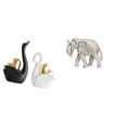 thumbnail image 1 of Figuras de cisne y talladas a mano, adornos rústicos de animales para estantería, entrada, mesa, recuerdos de Navidad y año Nuevo., 1 of 8