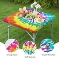 thumbnail image 4 of Bohemian Multicolor Tie Dye Square Table Cover - Vintage Hippie Elastic Edge Design, Windproof & Slip-Free for Parties, BBQs, Camping (34x34 Inch), 4 of 4