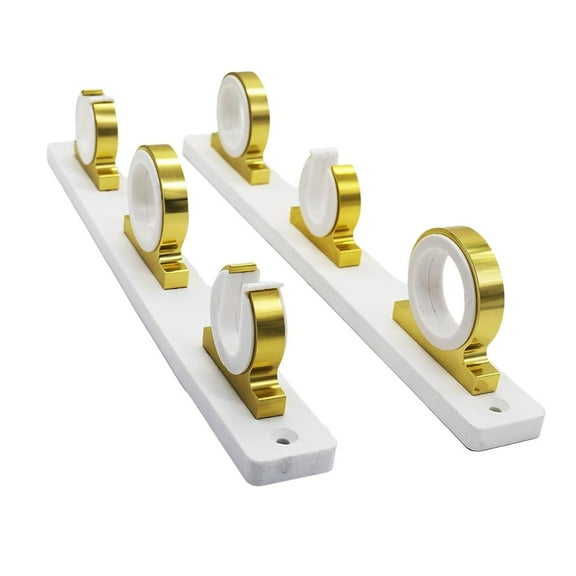 MARINE CITY 3-Rod Reel Fishing Rod Storage Hanger Rack with White Poly Board  Aluminum Gold Powder Coating, Ideal for Marines, Boats, Vans, and Cars Pack of 1