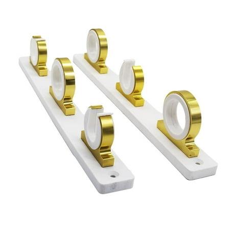 MARINE CITY 3-Rod Reel Fishing Rod Storage Hanger Rack with White Poly Board Aluminum Gold Powder Coating Ideal for Marines Boats Vans and Cars Pack of 1