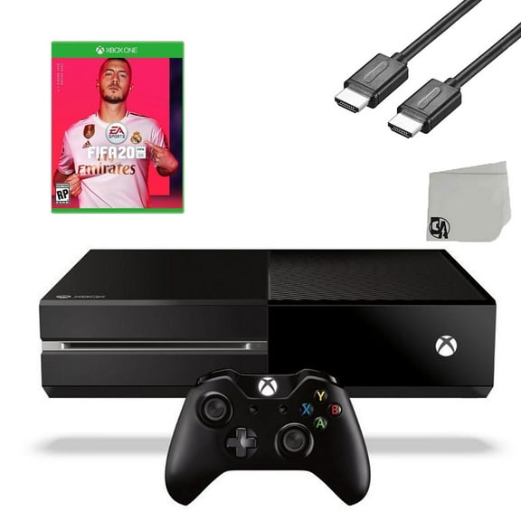 Pre-Owned Microsoft Xbox One Original 500GB Gaming Console Black HDMI Cable With FIFA-20 Game BOLT AXTION ( )