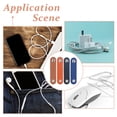 thumbnail image 6 of 24Pcs 4 Colors PU Leather Data Cables Storage Bands Cable Ties with Metal Button Flat Mixed Color 79.5x18x5.5mm 6pcs/color Diy, 6 of 6