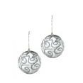 thumbnail image 2 of Perfect Holiday Silver Swirl Ball Christmas Ornaments - Pack of 3, 2 of 2