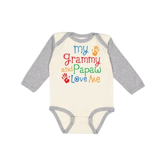 Inktastic Grammy and Papaw Love Me Grandchild Boys or Girls Long Sleeve Baby Bodysuit