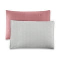 thumbnail image 2 of Beautiful Signature Floral Woodrose Pink Velvet Reversible Sham Set, King, 2-Piece by Drew Barrymore, 2 of 4