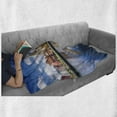 thumbnail image 6 of United States Soft Flannel Fleece Blanket, Providence Rhode Island Riverfront Spring Season Water Reflection Buildings, Cozy Plush for Indoor and Outdoor Use, 50" x 60", Multicolor, by Ambesonne, 6 of 6