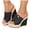 Black, variant on Women's Vintage Denim Wedge Slide Open Toe Platform Sandals Espadrille Lightweight Non Slip Dress Mules Blue Size 8.5