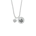 thumbnail image 2 of Delight Jewelry Silvertone Clear Crystal Heart Silvertone Script Initial Disc - U - Charm Necklace, 20"+3", 2 of 4