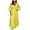 Yellow, variant on qolati Cotton Linen Dresses for Women 2023 Summer Plus Size V Neck Ruffle 3/4 Sleeve Boho Dress Eyelet Slim Fit Ruffle Hem Beach Maxi Dress