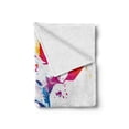 thumbnail image 2 of Teen Room Soft Flannel Fleece Blanket, Soccer Proffesional Player Kicks Ball Watercolor Style Spray Championship Image, Cozy Plush for Indoor and Outdoor Use, 70" x 90", Multicolor, by Ambesonne, 2 of 6