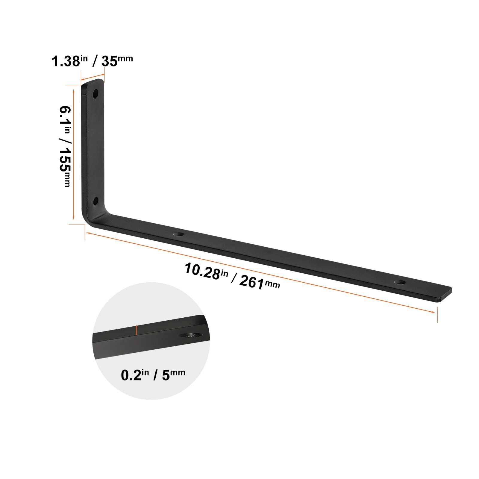 Cast Iron Shelf Brackets 160 lbs Capacity Black Powder Coated for Living Room Kitchen Office