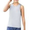 thumbnail image 5 of Boys Essential Tops T Shirts Boys Summer Clothes Children Sleeveless Solid Vest Tops Casual Popularity Side Wide Fork Fitness Sports Garment Loose Vest, 5 of 6