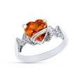 thumbnail image 3 of Heart Shape Simulated Citrine In 14K White Gold Over 925 Sterling Silver Ring Size 10.5, 3 of 5