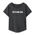 thumbnail image 2 of Camiseta de Mujer Camiseta con Cuello Redondo Camiseta de Manga Corta para Mujer Camiseta de Ajuste Regular para Senderismo en la Calle Compras XL, 2 of 8