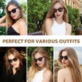 thumbnail image 3 of Women's Retro Oversized Cat-Eye Polarized Sunglasses Havana Tortoise Frame Brown Gradient UV400 Protection Vintage Glamour for Daily Wear & Holiday Photos, 3 of 9