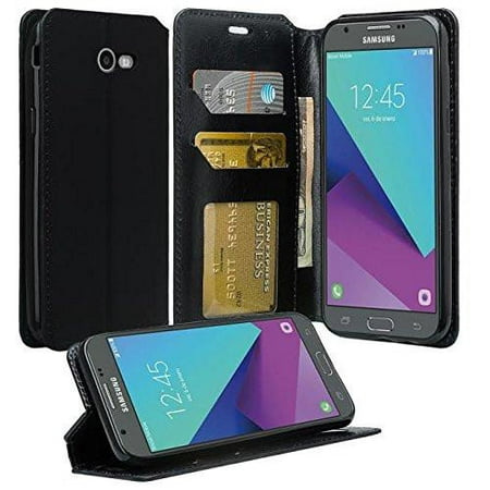 Samsung Galaxy J3 Emerge Case J3 17 J3 Prime J3 Amp Prime 2 J3 Express Prime 2 Wallet Case Magnetic Flip Fold Kickstand Pu Leather Wallet Case Black Walmart Canada