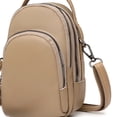 thumbnail image 2 of Bolsa Elegante bandolera para mujer Mini de hombro de cuero de vaca para teléfono (caqui) Ehuebsd Para Estrenar, 2 of 8