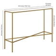 thumbnail image 5 of Evelyn&Zoe Henley 42" Wide Rectangular Console Table with Glass Top, Brass, 5 of 7