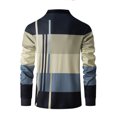 thumbnail image 4 of Waffleknit Golf Shirts for Men Long Sleeve Button Collared T-Shirts Mens Casual Color-Block Pullover Breathable Lapel Office Work Tees Tops, 4 of 7