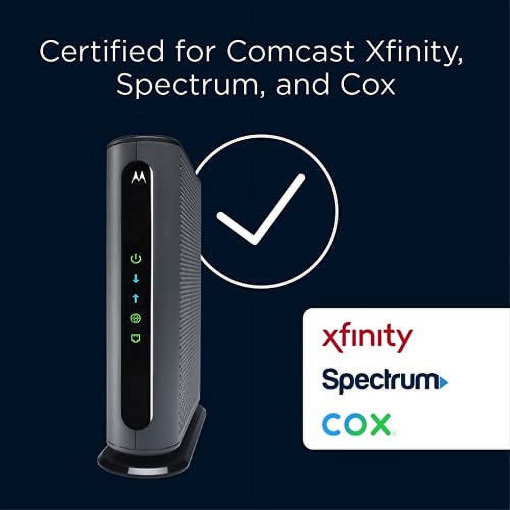 MOTOROLA MB7621 Cable Modem, DOCSIS 3.0 - Pairs with Any Wi-Fi Router | Approved by Comcast Xfinity, Cox, and Spectrum | 1000 Mbps Max Speed - image 2 of 9
