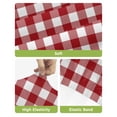 thumbnail image 4 of Farmhouse Buffalo Plaid Bar Stool Covers Set of 2, Red White Checkered Stretch Washable Bar Chair Covers with Backs, Removable Pub Counter Height Chair Cover for Kitchen Dining Room Cafe, 4 of 7