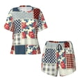 thumbnail image 4 of Lsque Patchwork In Country Style Women's Short-Sleeved Pajama Set - 2 Piece Soft and Lightweight Sleepwear Set-X-Large, 4 of 9