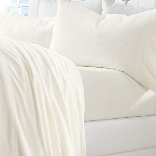 Micro Fleece Extra Soft Cozy Velvet Plush Sheet Set. Deluxe Bed Sheets with Deep Pockets. Velvet Luxe Collection (King, White)