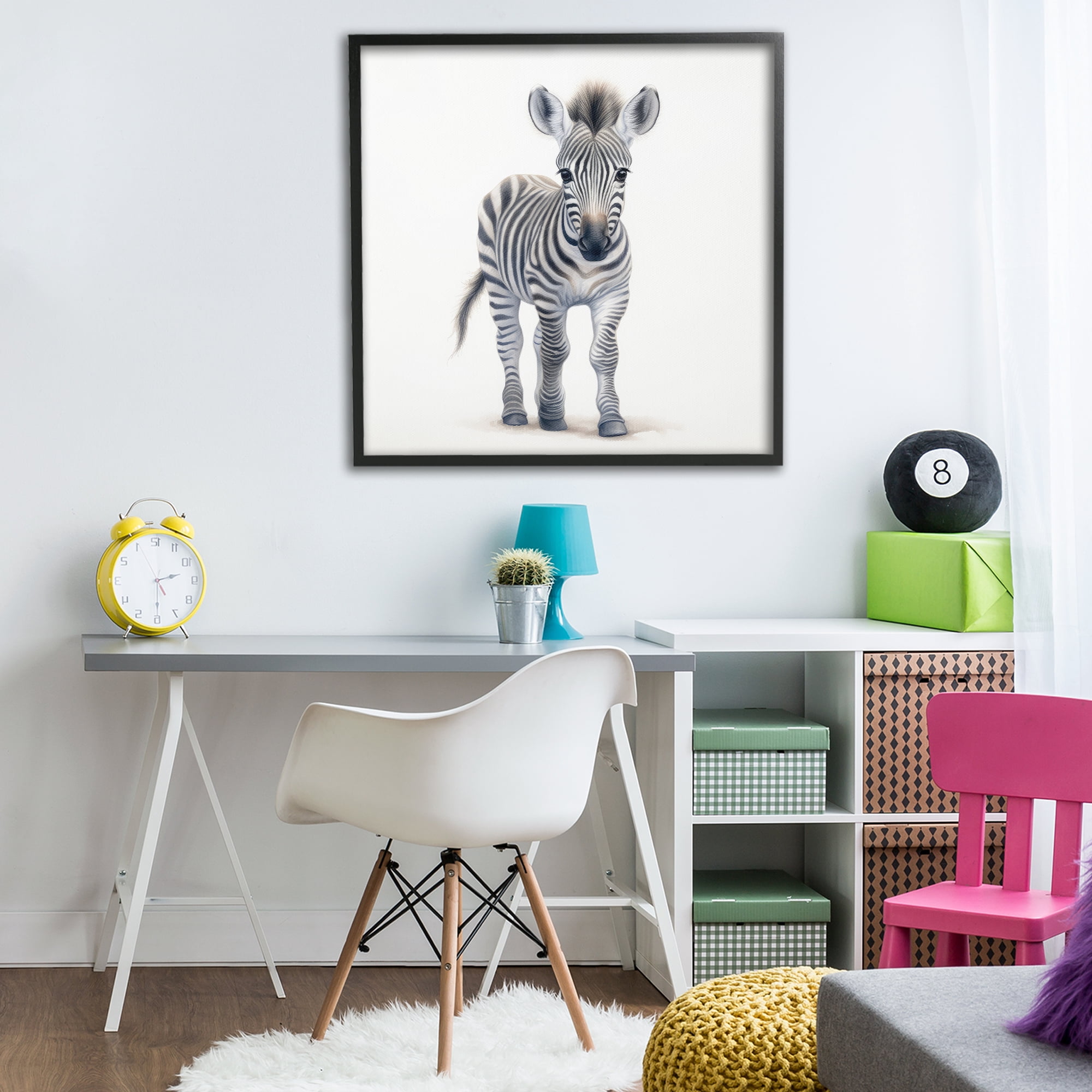 Stupell Industries Friendly Zebra Foal Black Framed Giclee Art, design by Ray Powers