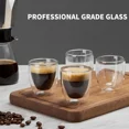 thumbnail image 5 of Double Walled Espresso Cups Set of 4 (50% Thicker), 3 Ounce Clear Expresso, 5 of 5