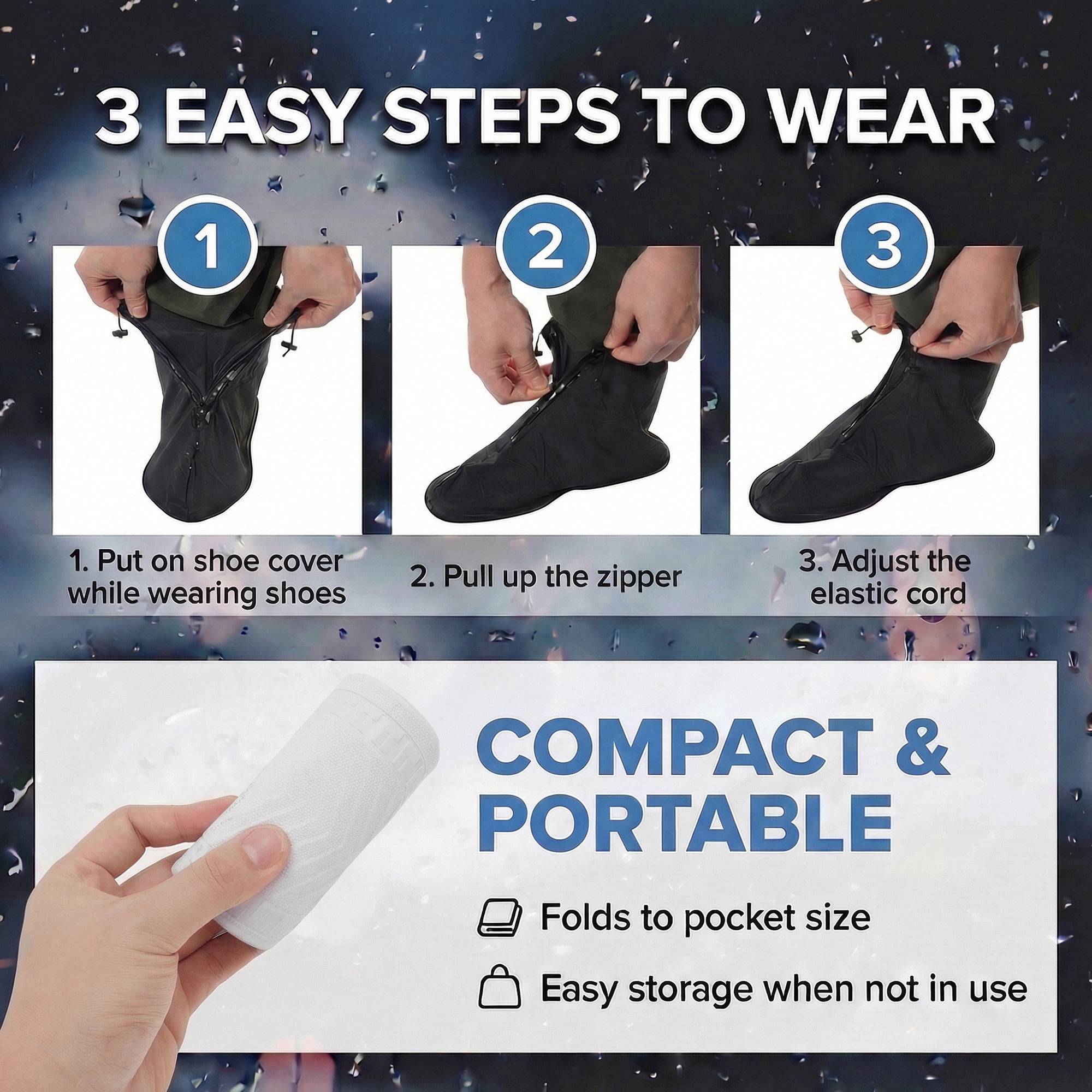 Unique Bargains Waterproof Shoe Covers Reusable Overshoes Pink SMALL