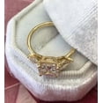 thumbnail image 5 of Jewelerix Cushion Cut Engagement Ring with Pear Side Stones 14K Yellow Gold Three Stone Ring Moissanite Diamond Ring for Women, 5 of 5
